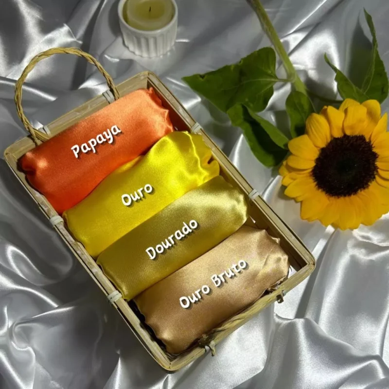 Opções de cores das fronhas de cetim